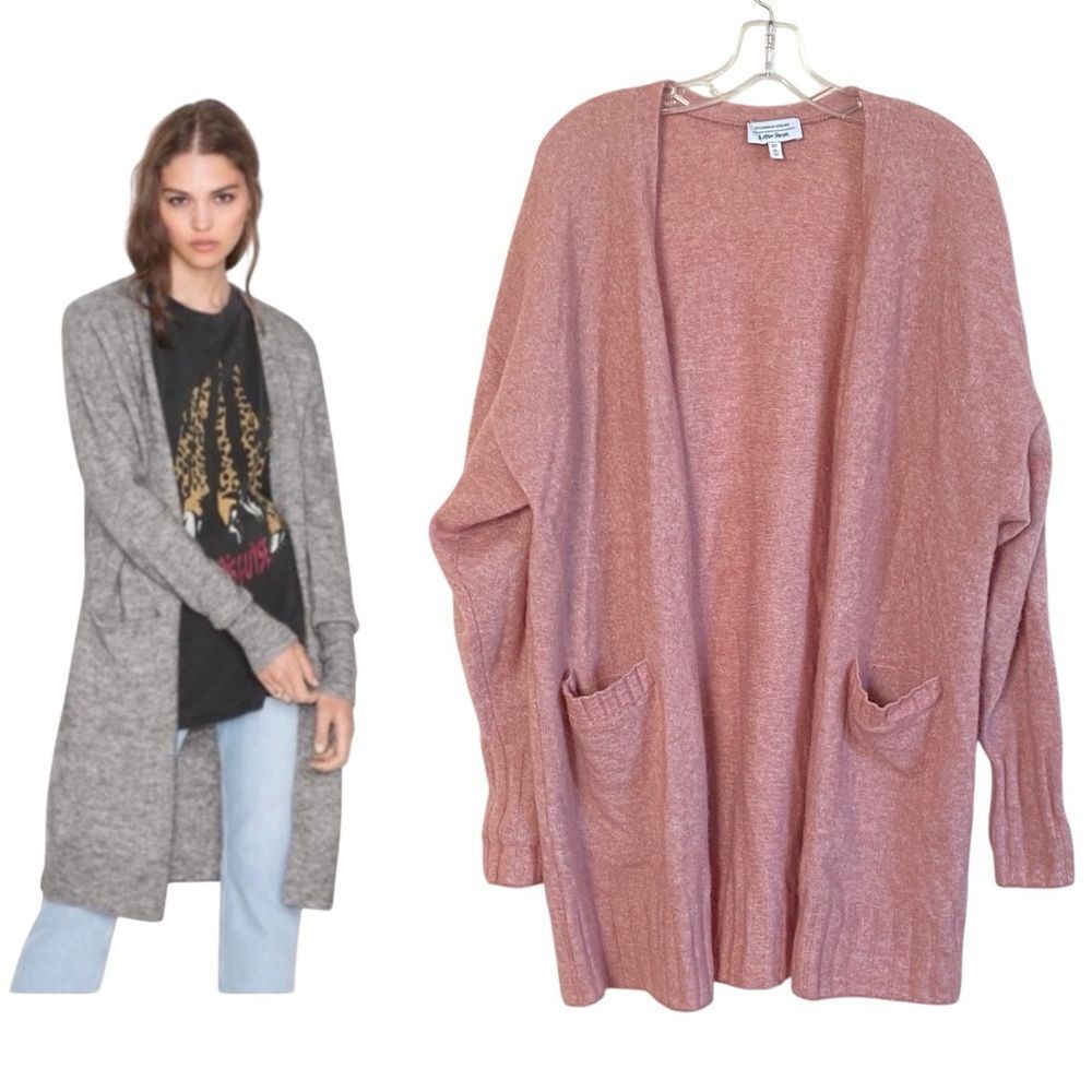 & Other Stories Pink Mohair Wool Blend Oversize Cardigan Sweater Sz M